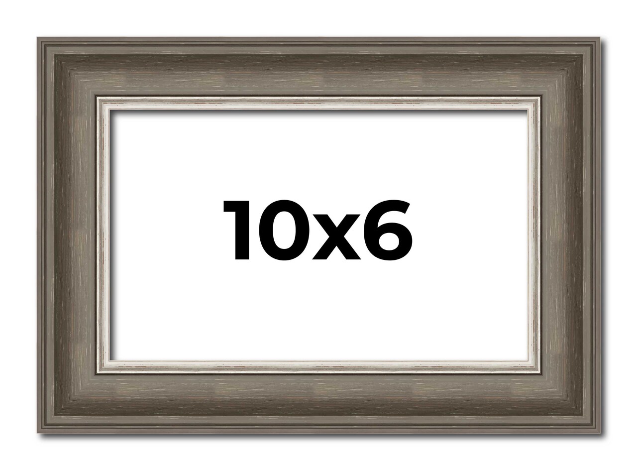 Photo Size Weathered Black Picture Frame - UV Acrylic, Foam Board Backing, Hanging Hardware